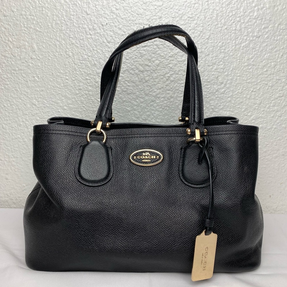 Black Coach Kitt Carryall Satchel Handbag purse